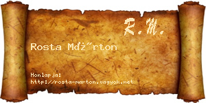 Rosta Márton névjegykártya