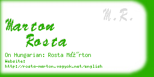 marton rosta business card